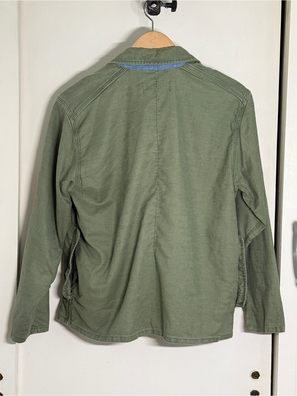 THE GREAT army green jacket utility chore coat style lightweight size 1 small - Picture 8 of 15
